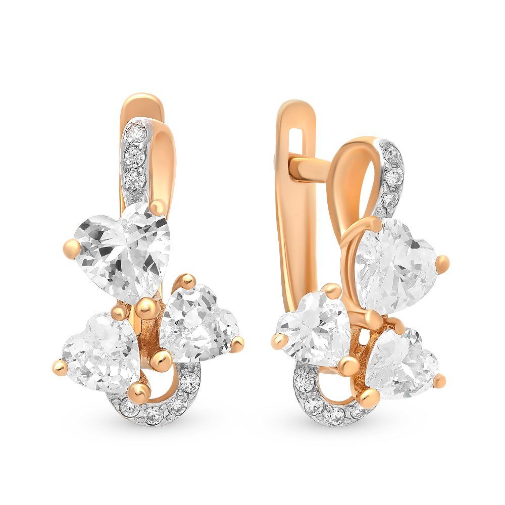 

Серьги с фианитами из красного золота 585 пробы