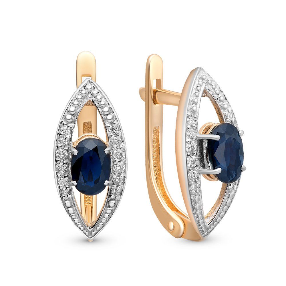 

Золотые серьги с сапфирами