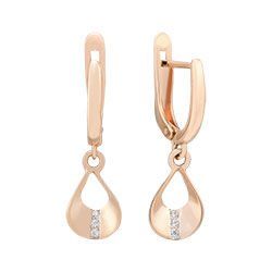 

Серьги с фианитами из красного золота 375 пробы