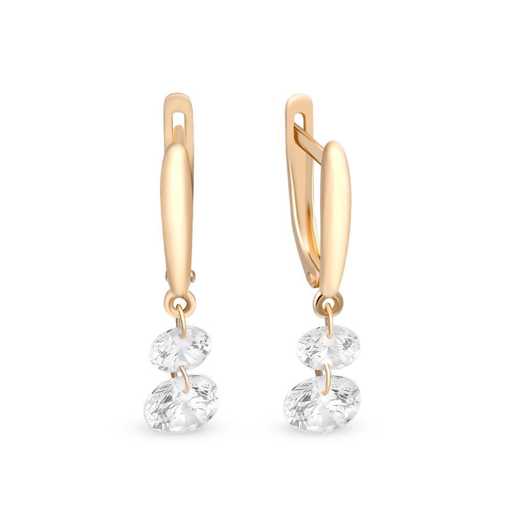 

Золотые серьги с фианитами