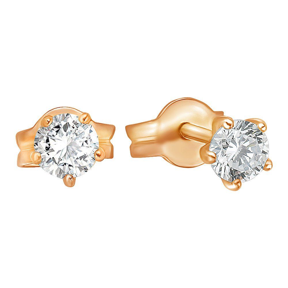 

Серьги с фианитами из красного золота 585 пробы