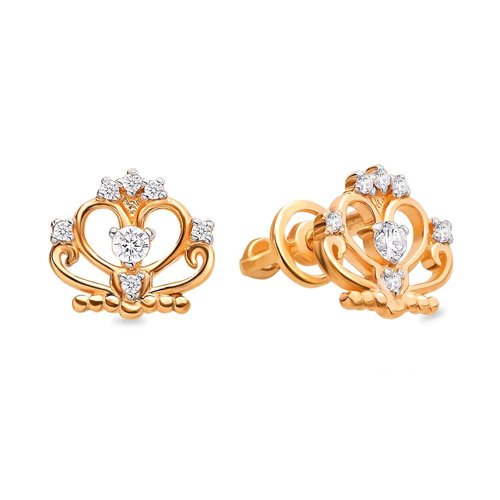 

Серьги с фианитами из красного золота 585 пробы
