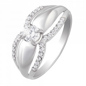 Кольцо с кристаллами SWAROVSKI из серебра 925 пробы Кольцо с кристаллами SWAROVSKI из серебра 925 пробы