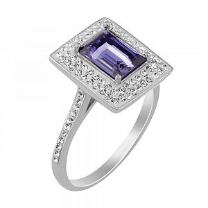 Кольцо Малинка с кристаллами SWAROVSKI из серебра 925 пробы Кольцо Малинка с кристаллами SWAROVSKI из серебра 925 пробы