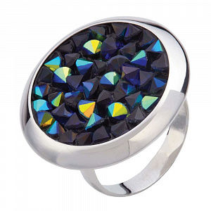 Кольцо с камнями с кристаллами SWAROVSKI из серебра 925 пробы Кольцо с камнями с кристаллами SWAROVSKI из серебра 925 пробы