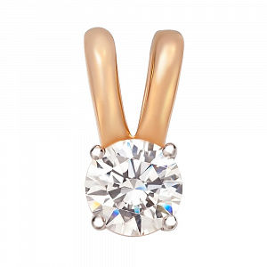 Кулон с одним камнем с кристаллами SWAROVSKI из красного золота 585 пробы Кулон с одним камнем с кристаллами SWAROVSKI из красного золота 585 пробы
